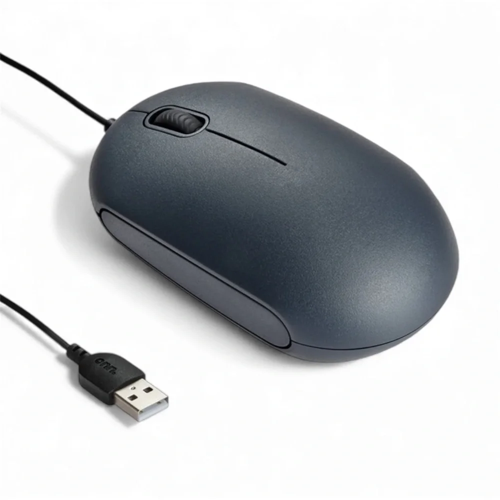 Surf ONN Optical Mouse Wired USB Scroll Wheel 3 Button Grey 6' Plug and Play